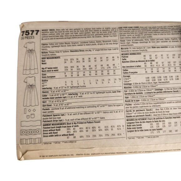 Easy McCalls 3238 & Simplicity 9691 7577 Womens Sewing Patterns Dresses Shirts - Picture 6 of 11